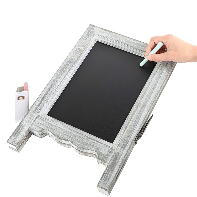 VERGOODR 15 inch Mini Tabletop Wooden A-Frame Double-Sided Slate Chalkboard Sign Easel for Business (Gray) - Image 4